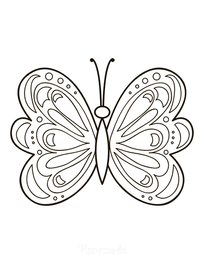 Free butterfly coloring pages for kids adults