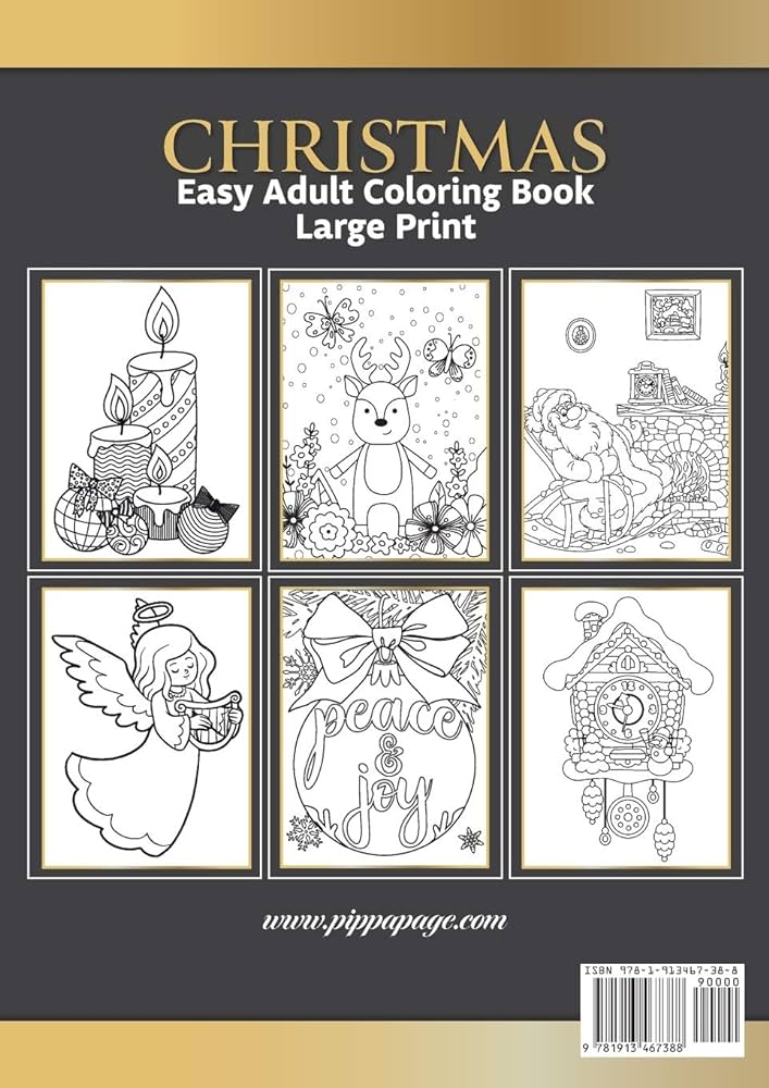 Large print easy adult coloring book christmas simple relaxing festive scenes the perfect winter coloring panion for seniors beginners anyone who enjoys easy coloring page pippa books