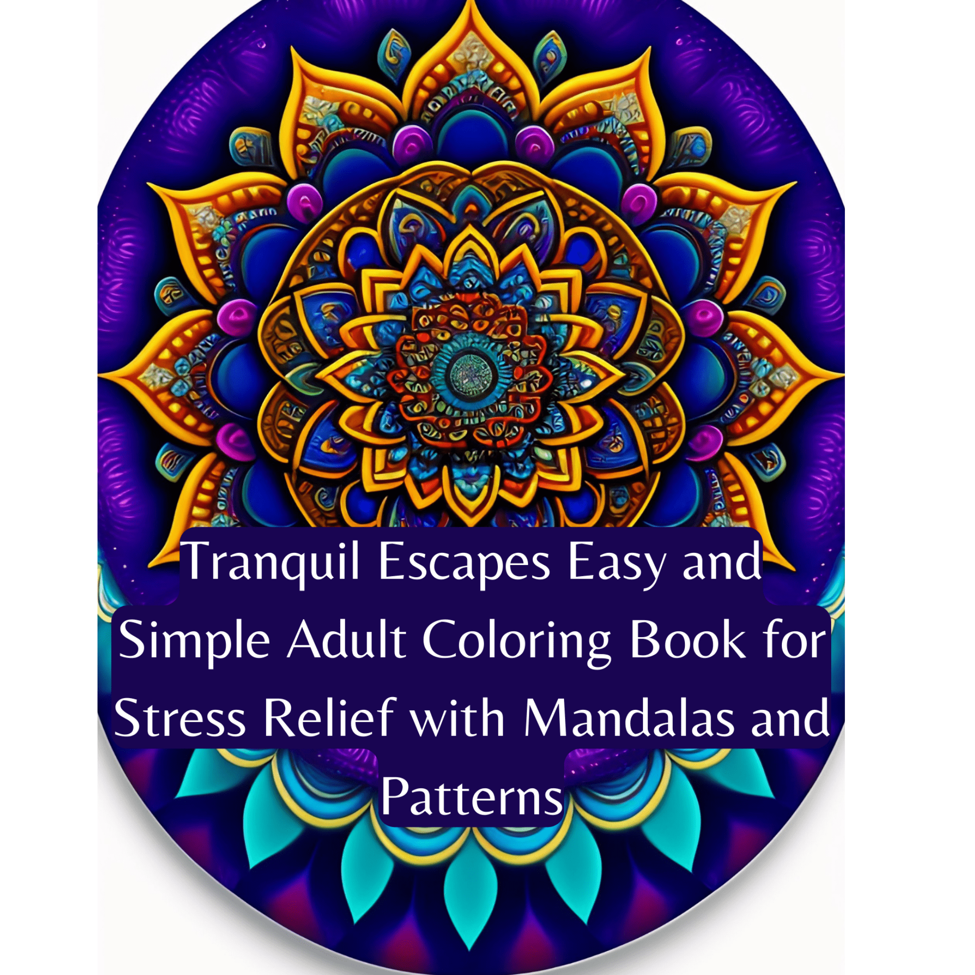 Tranquil escapes easy and simple adult coloring book for stress relief with mandalas and patterns made by teachers