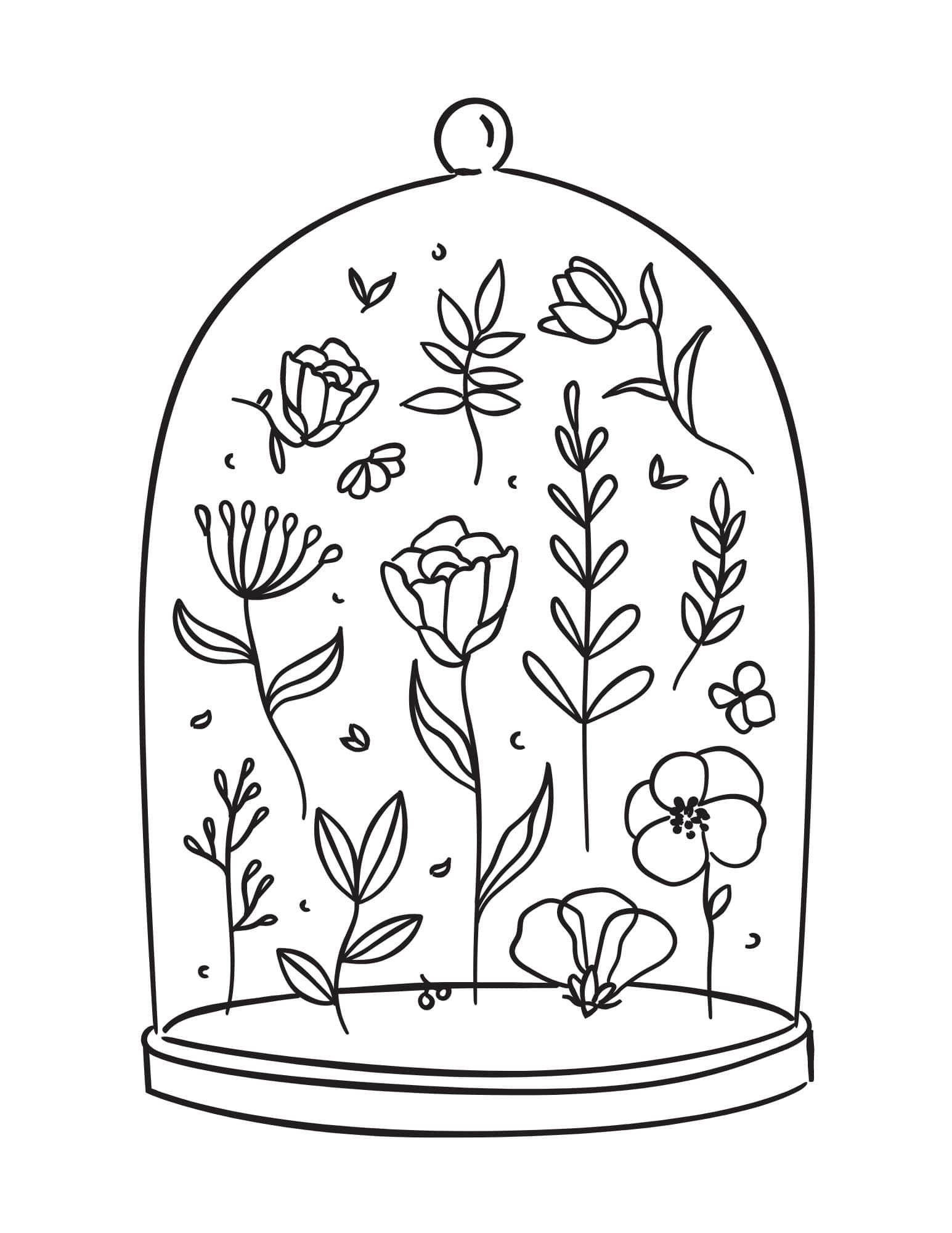 Stunning flower coloring pages for kids and adults