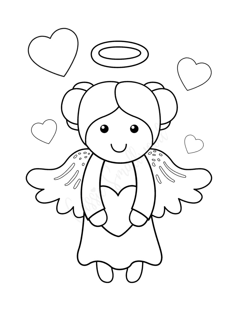 Unbelievably cute angel coloring pages