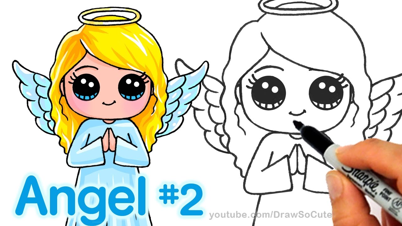 How to draw an angel step by step cute and easy