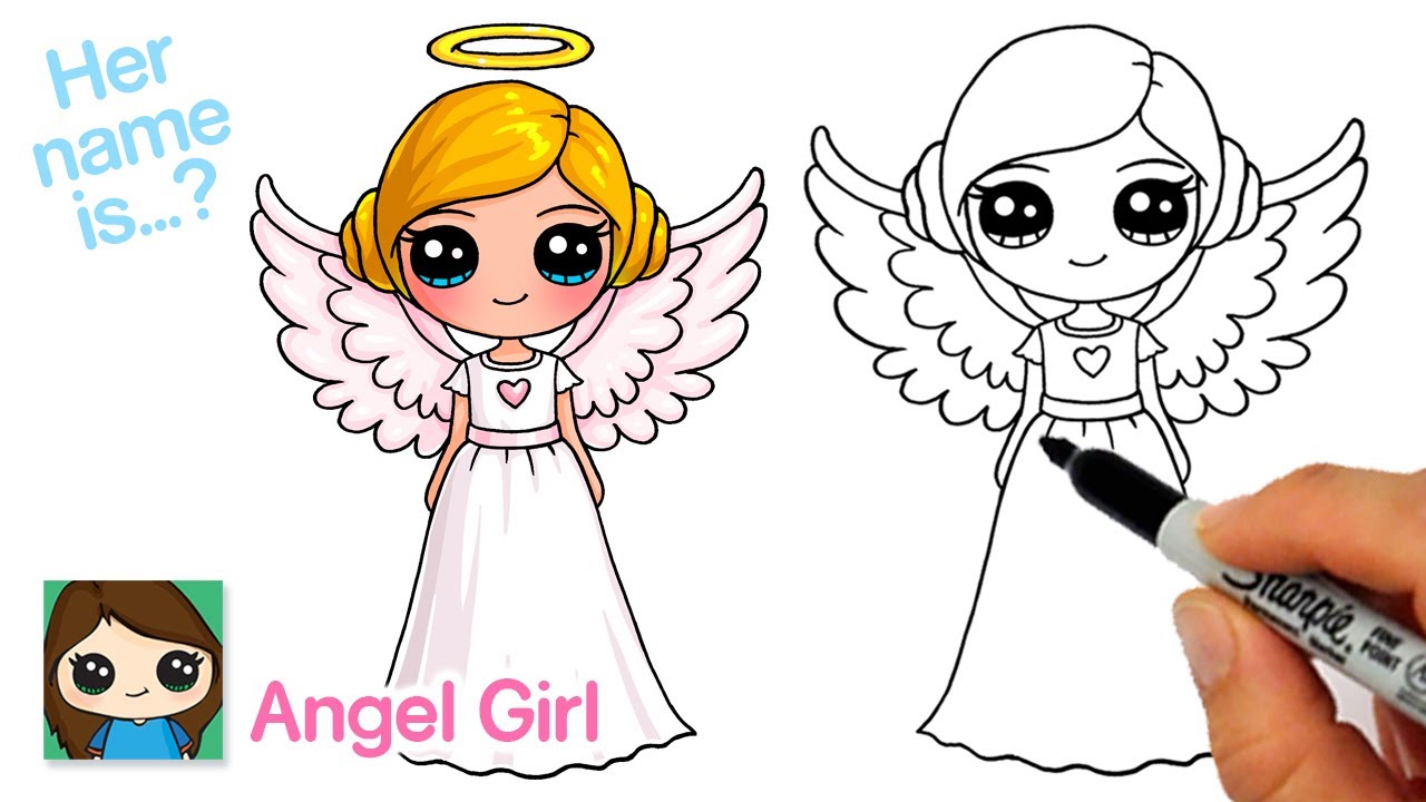 How to draw an angel cute girl new