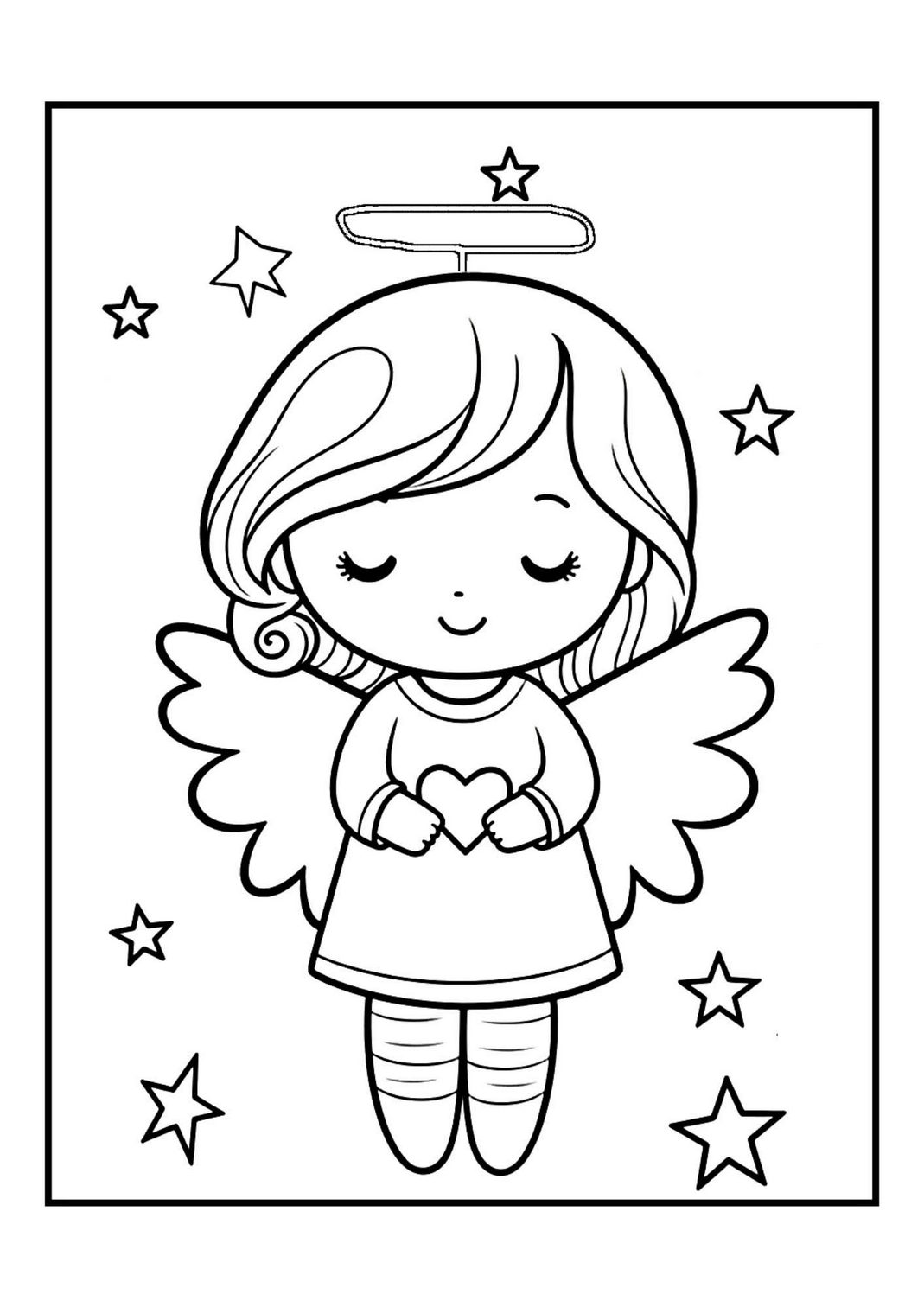 Adorable angel coloring pages north pole christmas