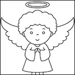 Easy how to draw an angel tutorial and angel coloring page