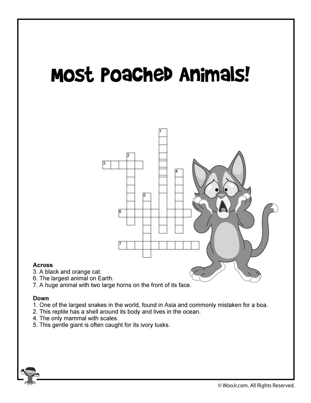 Animal crossword puzzles for kids woo jr kids activities childrens publishing