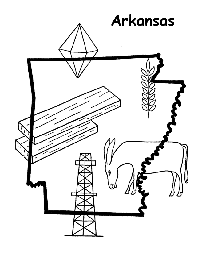 Arkansas state coloring page arkansas coloring pages arkansas state