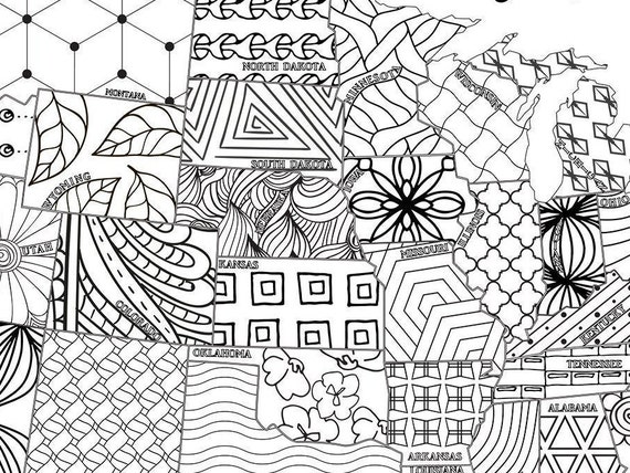 Map of the usa printable coloring page holiday road trip travel tracker visual memories adventure journal for adults and kids