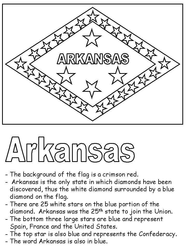 Arkansas state flag arkansas state state flags history worksheets