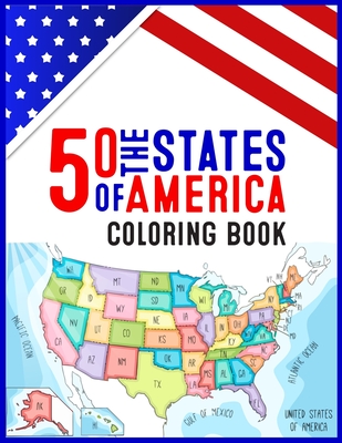 The states of america coloring book state maps capitals animals flowers mottos cities population regions perfect easy to color and learn paperback books on the square