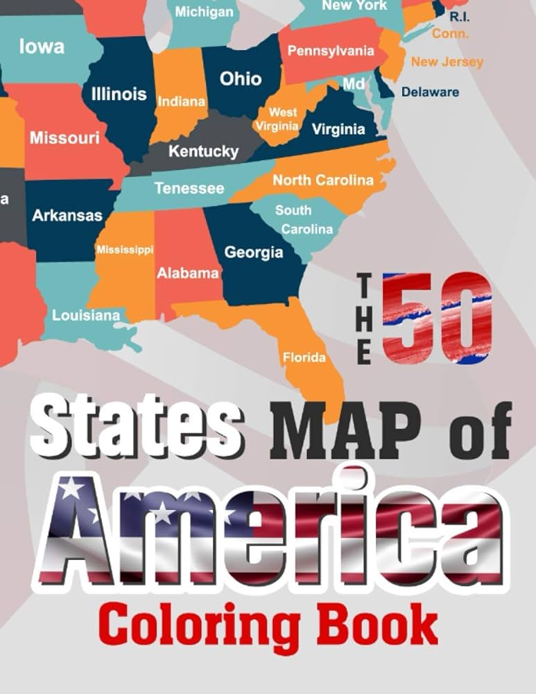 The states map of ameri coloring book fifty state maps with pitals cities and symbols like motto bird mammal flower insect butterfly or fruit perfect easy to color and learn more