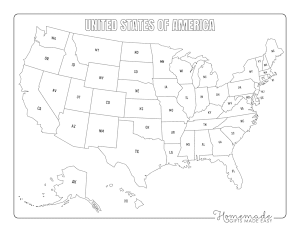 Free printable blank us map