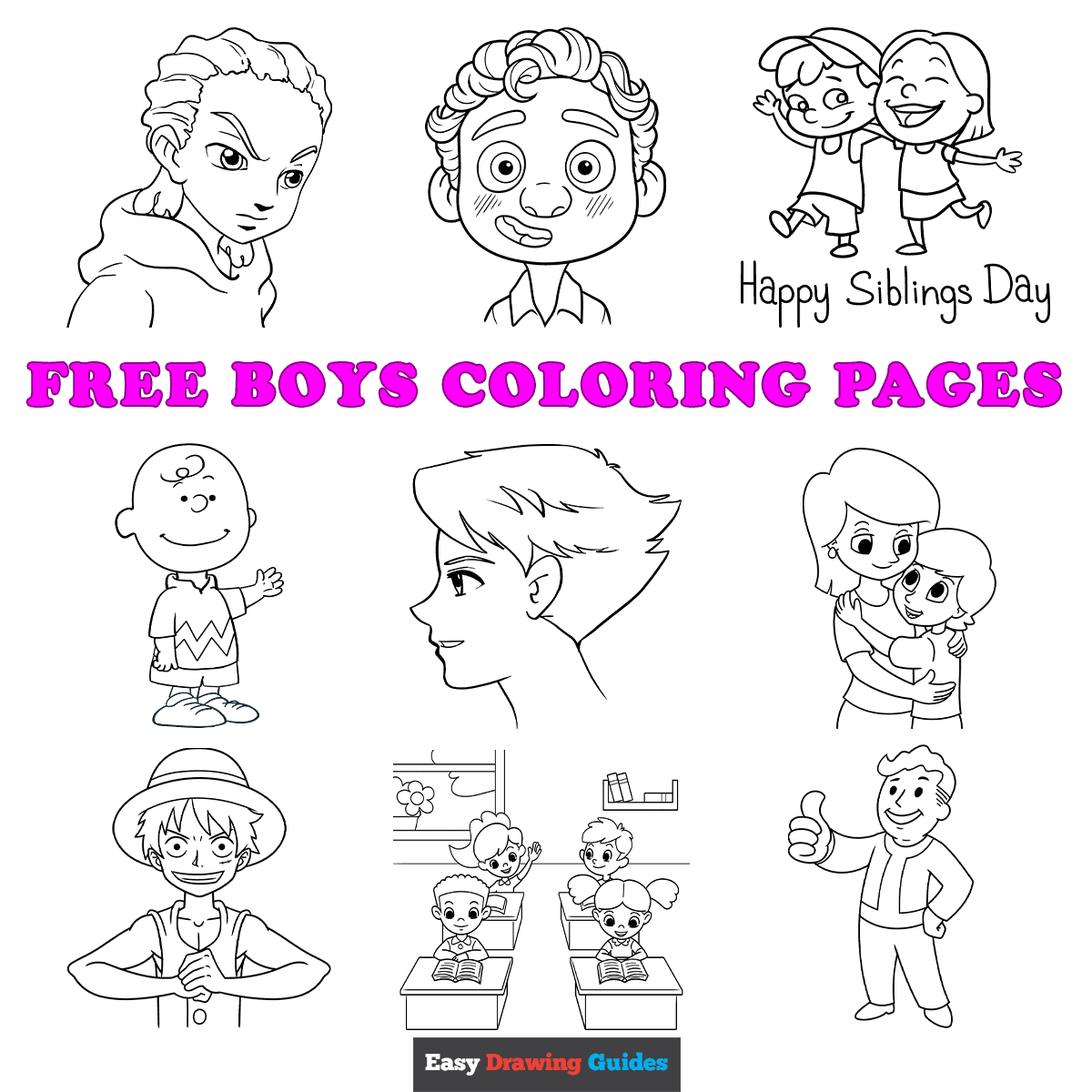 Free printable boys coloring pages for kids