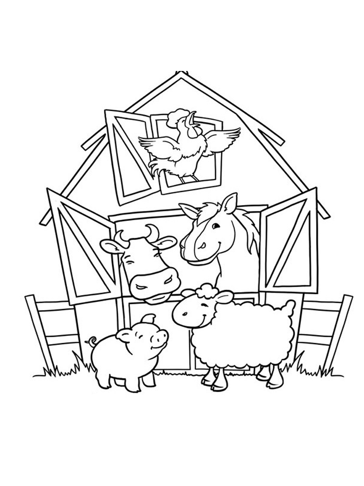 Barn coloring pages