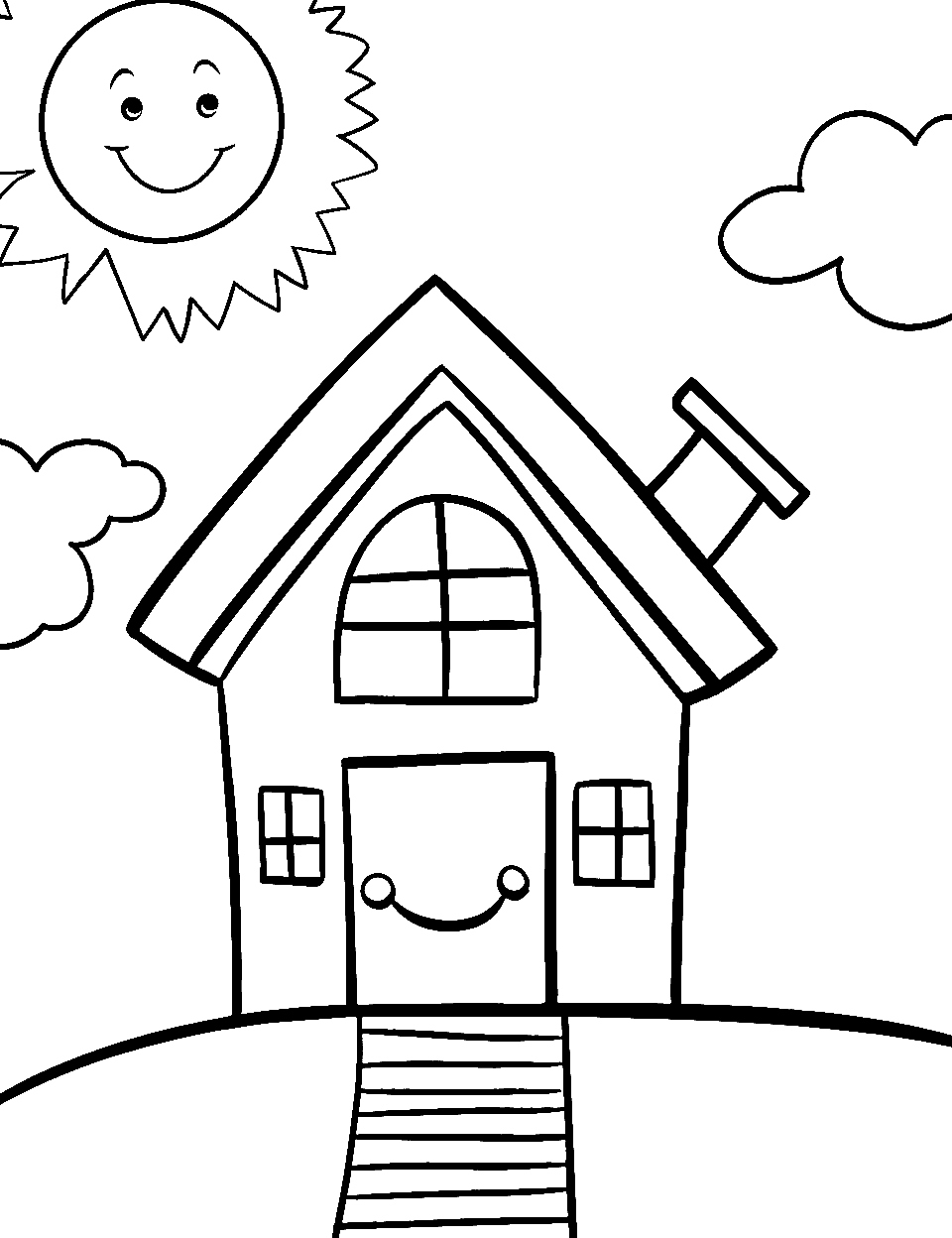 House coloring pages free printable sheets