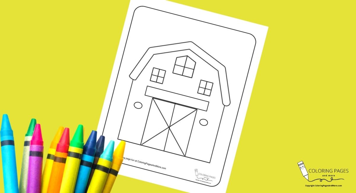 Free barn coloring page