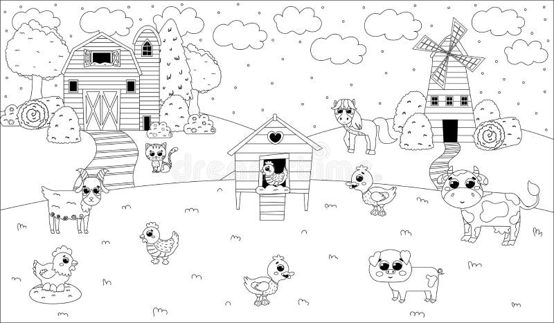 Barn coloring page stock illustrations â barn coloring page stock illustrations vectors clipart