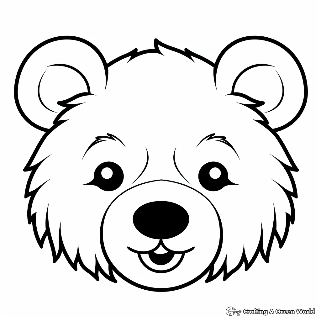 Bear face coloring pages