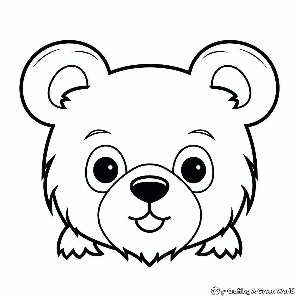 Bear face coloring pages