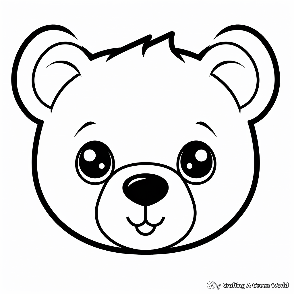 Bear face coloring pages