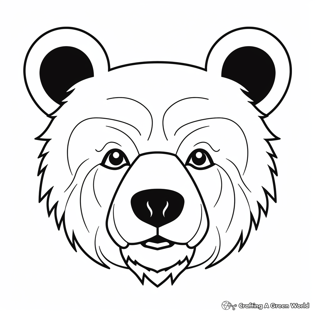 Bear face coloring pages