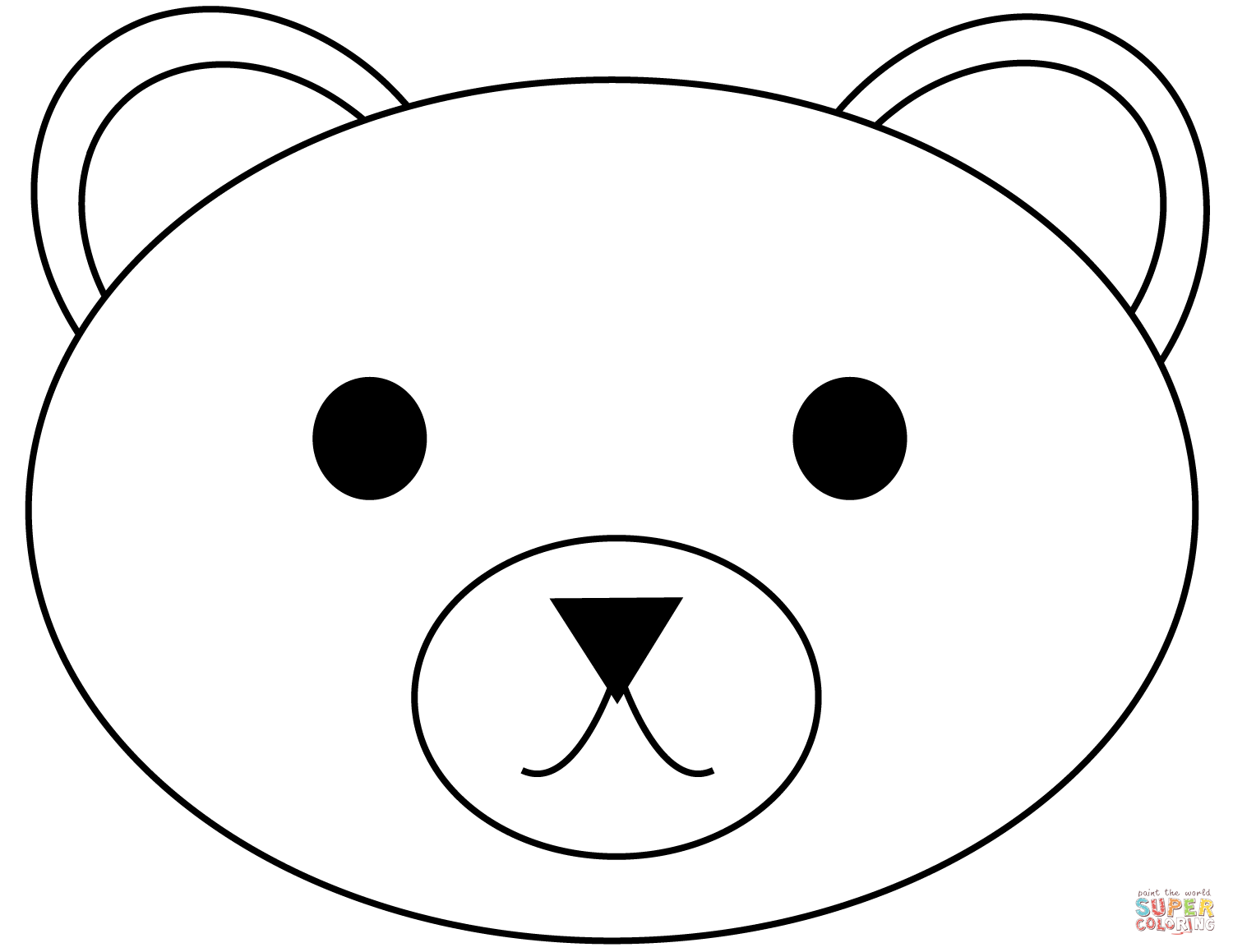 Bear head coloring page free printable coloring pages