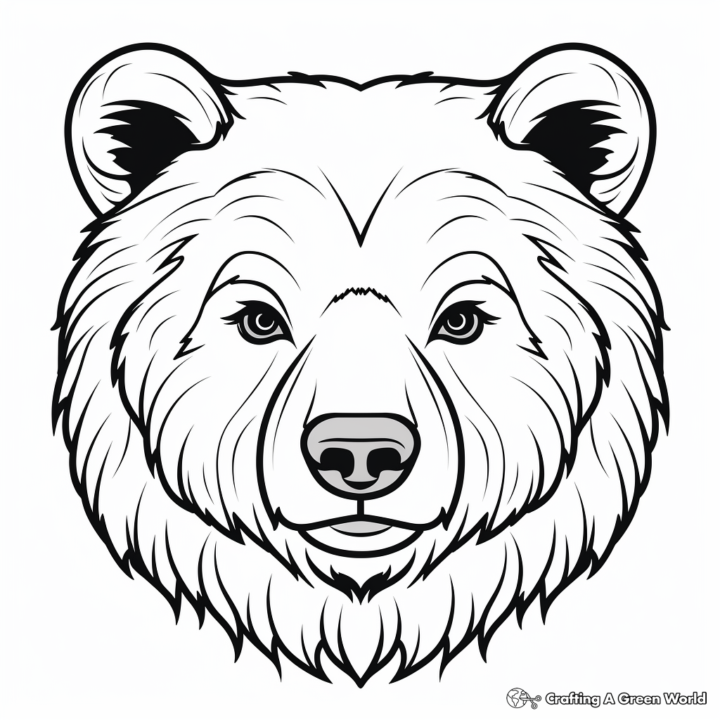 Bear face coloring pages