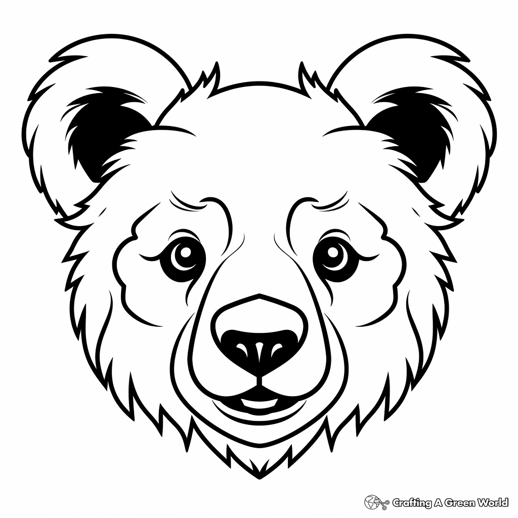 Bear face coloring pages