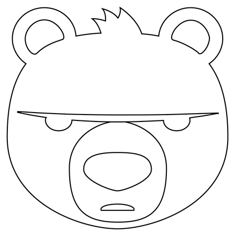 Bear face coloring page free printable coloring pages