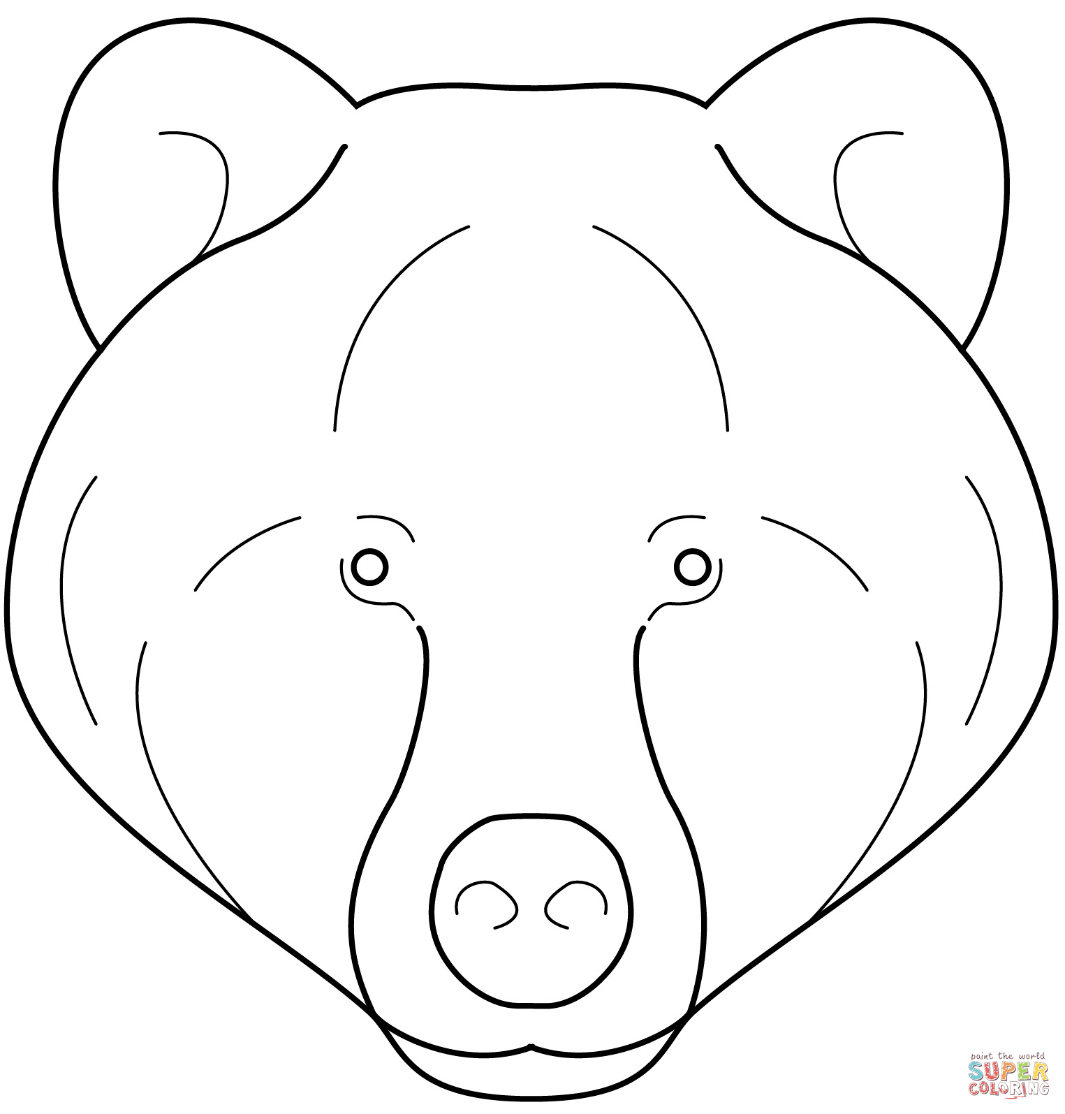 Bear face coloring page free printable coloring pages