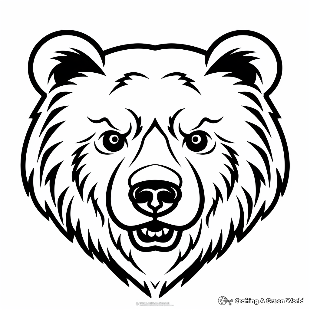 Bear face coloring pages