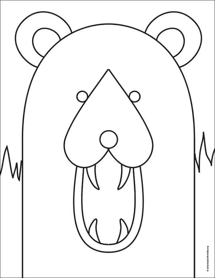 Easy how to draw a bear face tutorial and bear face coloring page bear coloring pages bear face coloring pages