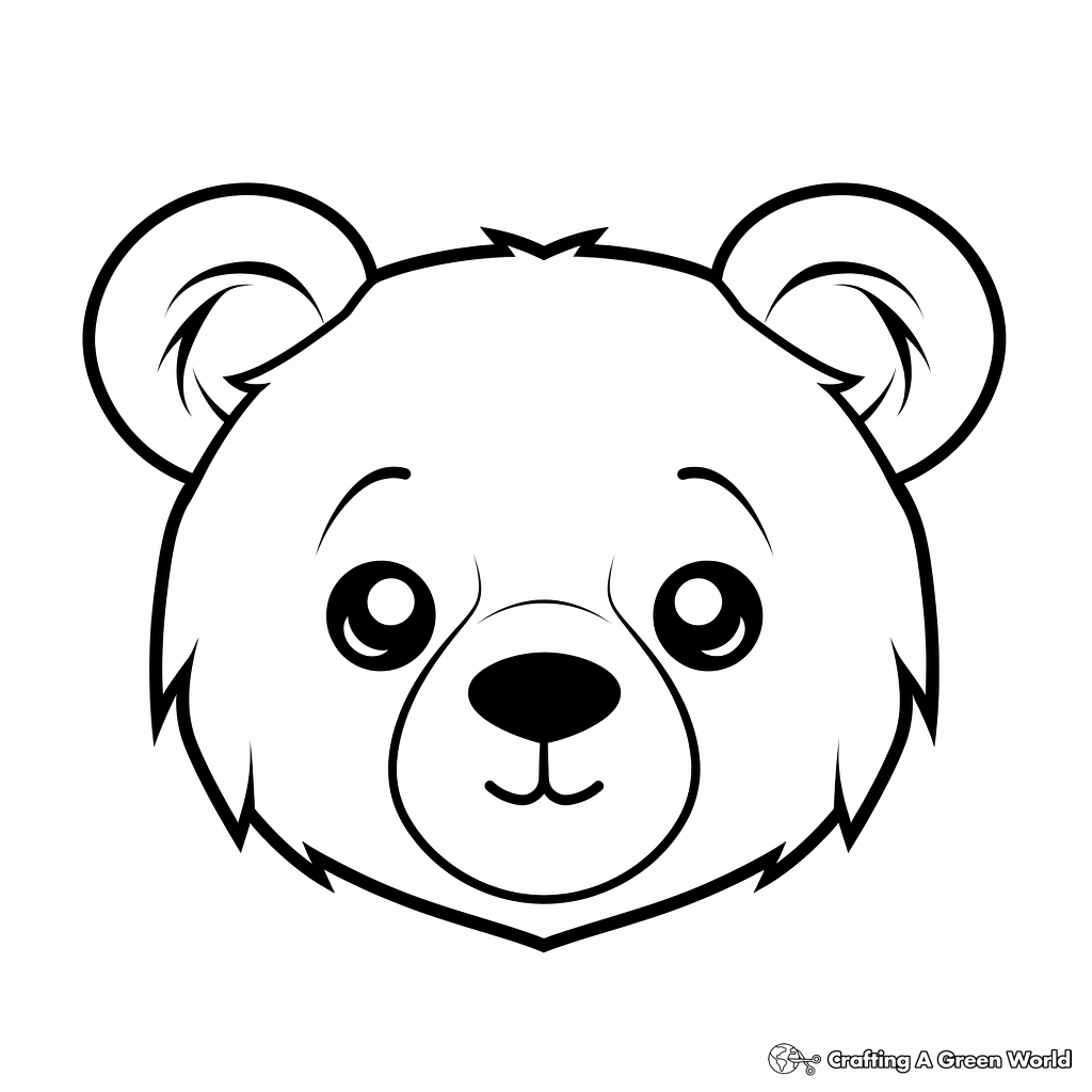 Bear face coloring pages