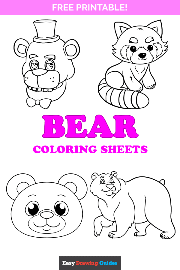 Free printable bear coloring pages for kids