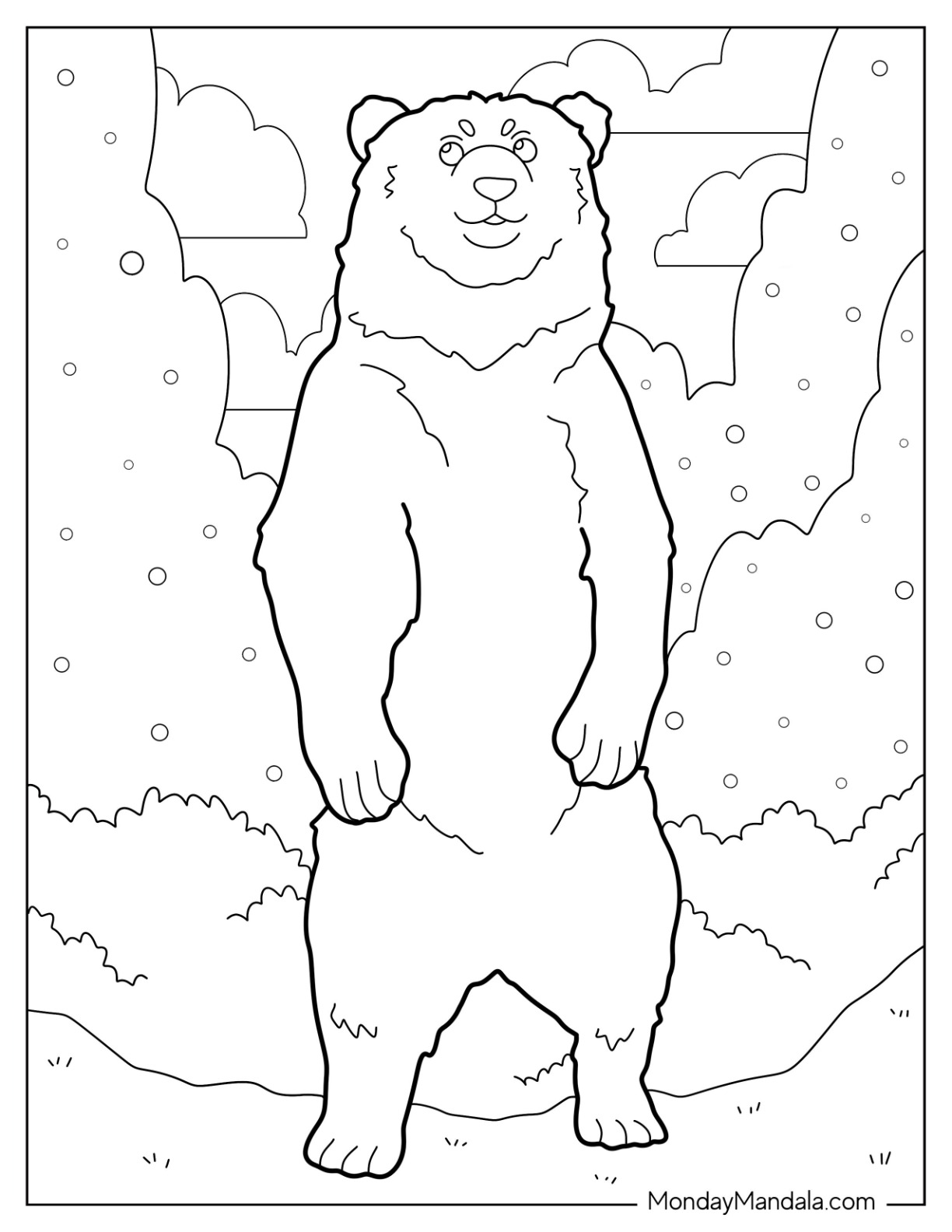 Bear coloring pages free pdf printables