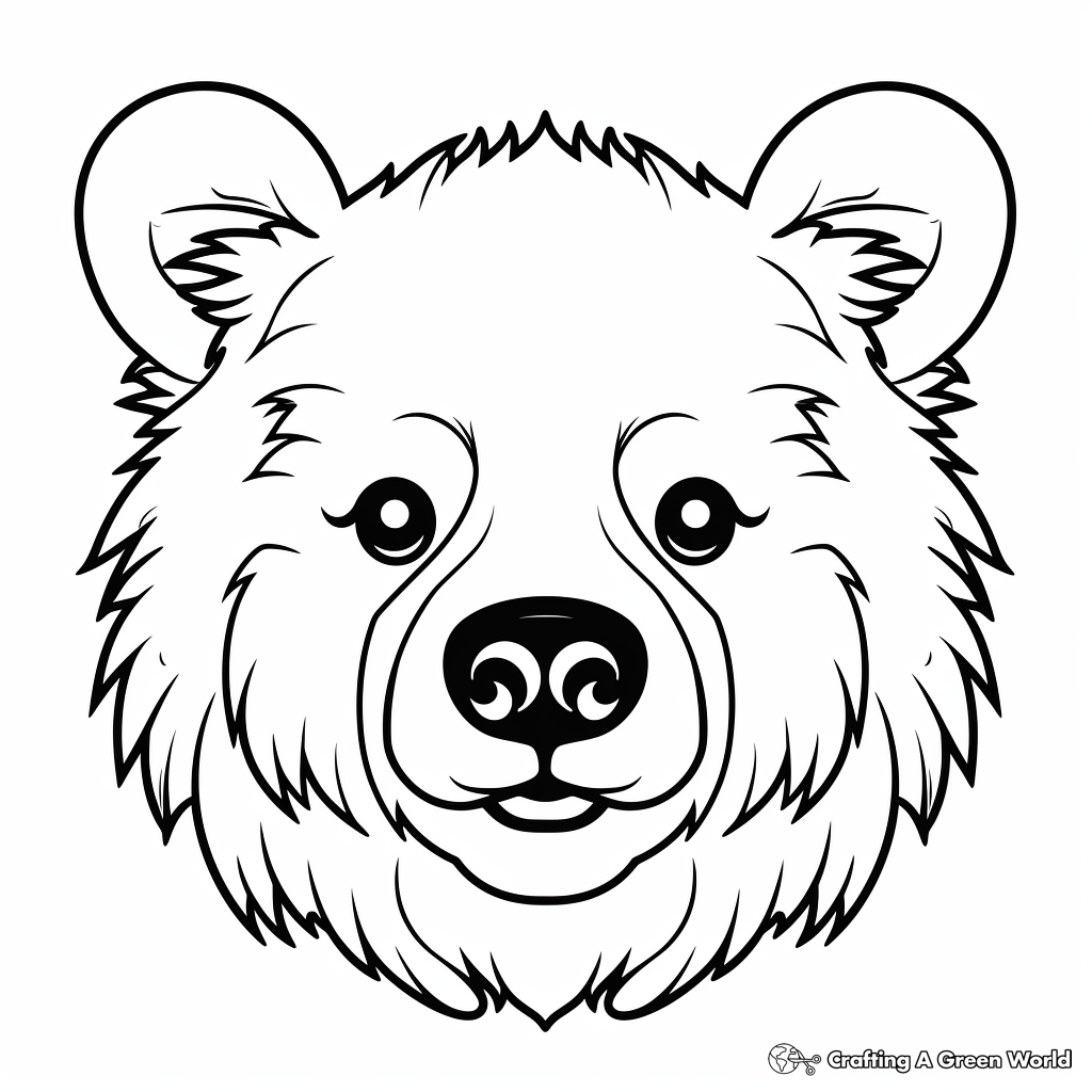 Bear face coloring pages