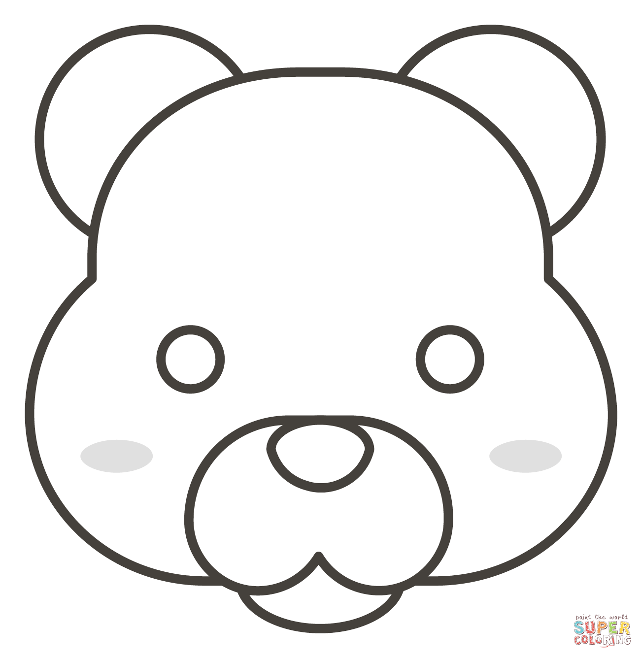 Bear face coloring page free printable coloring pages