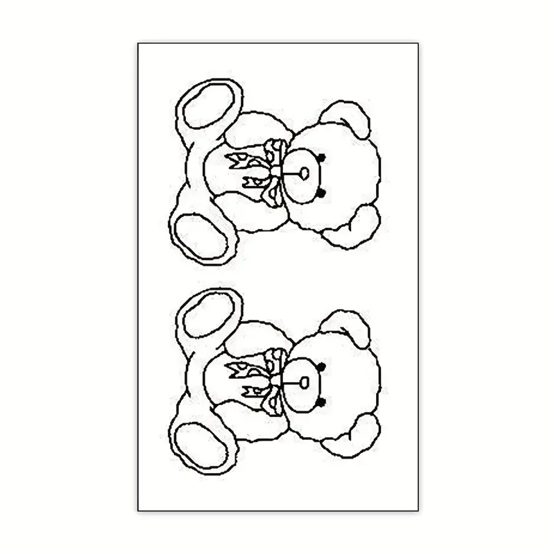 Long lasting cute bear bow temporary tattoo sticker hands