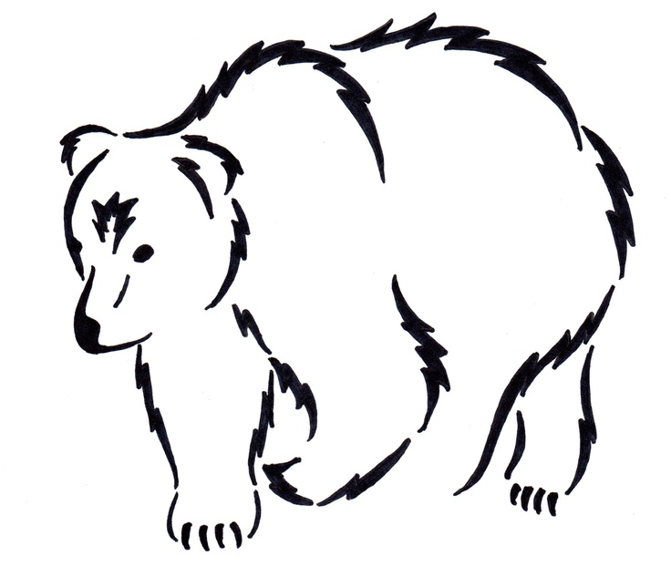 Black bear outline tattoo