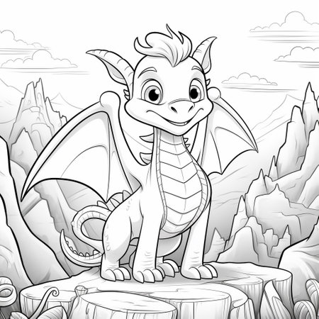 Dragon coloring book stock photos and images