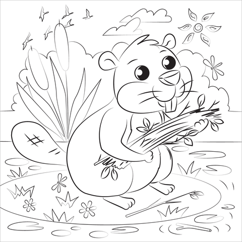 Beaver coloring page free printable coloring pages