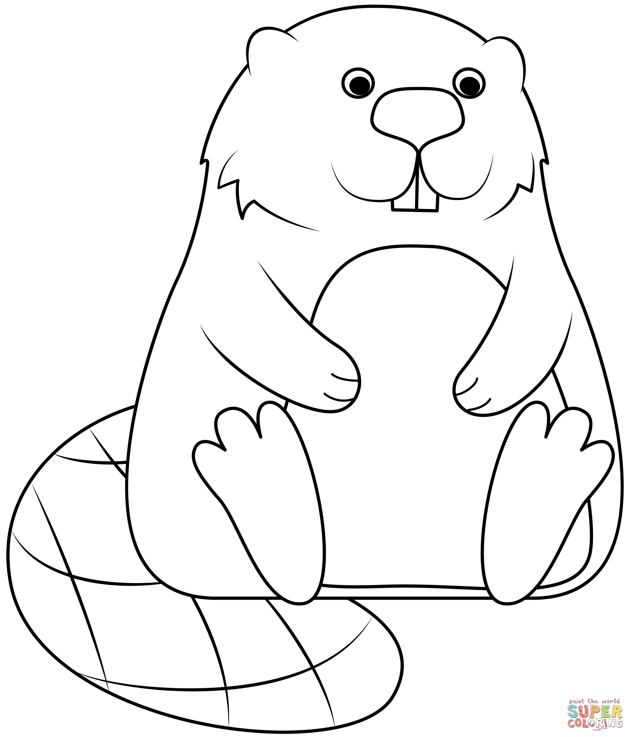 Beaver coloring page free printable coloring pages