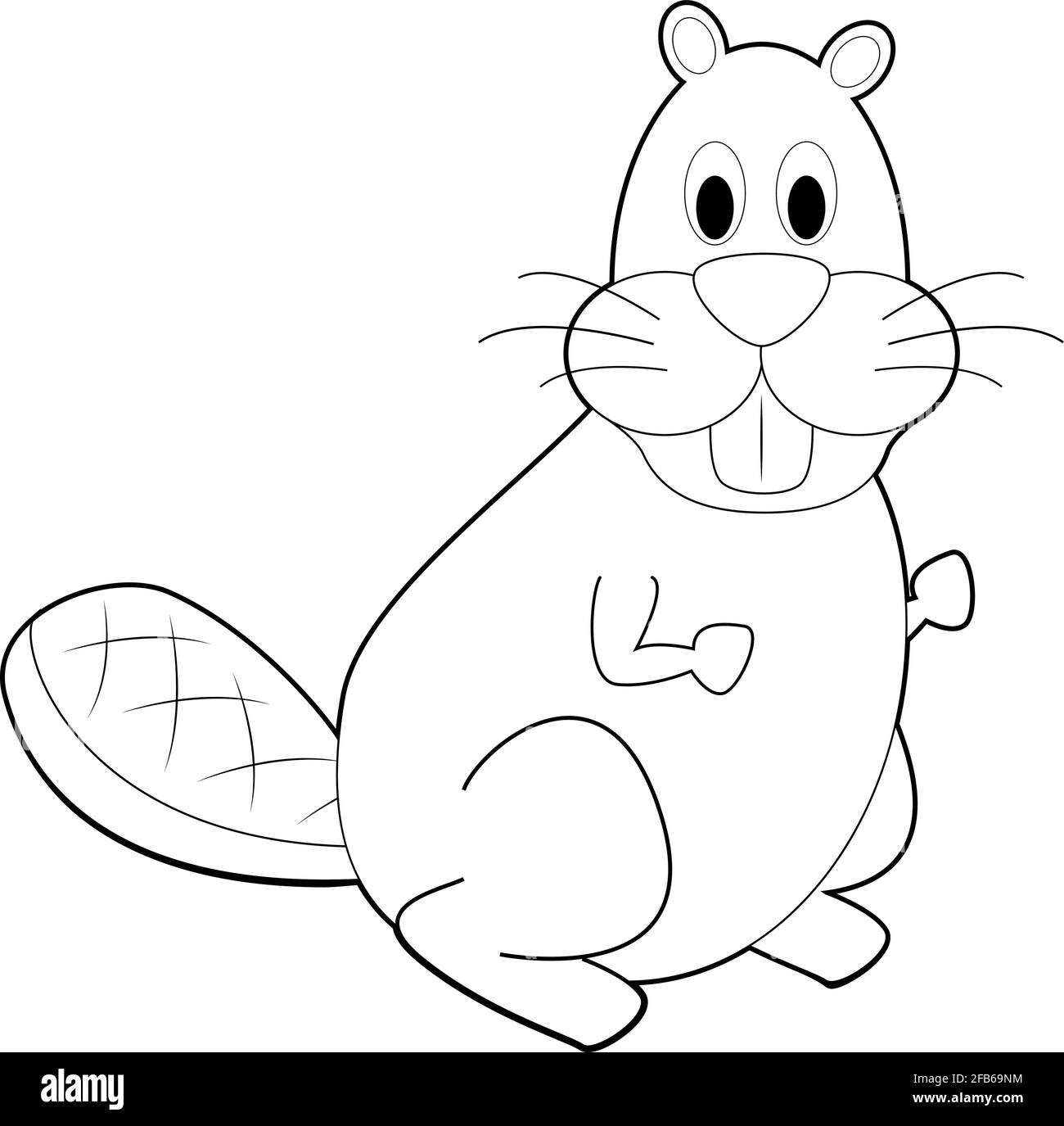 Easy coloring drawings of animals for little kids beaver stock vector image art