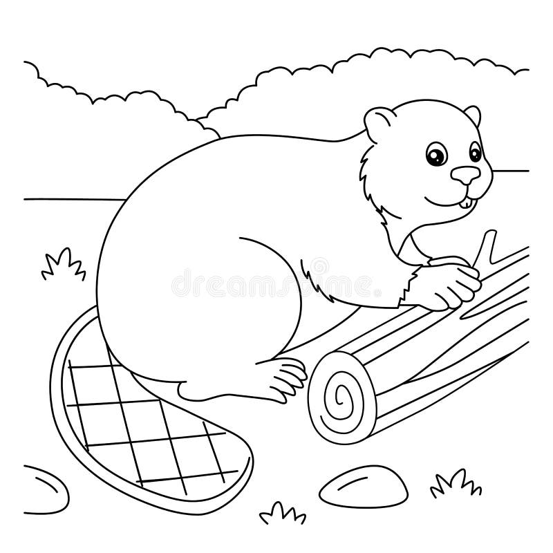 Beaver coloring page stock illustrations â beaver coloring page stock illustrations vectors clipart