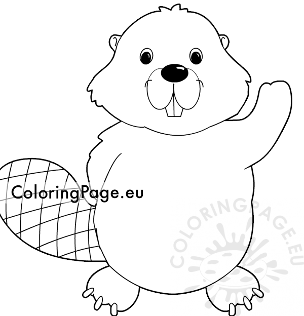 Cute beaver coloring page coloring page