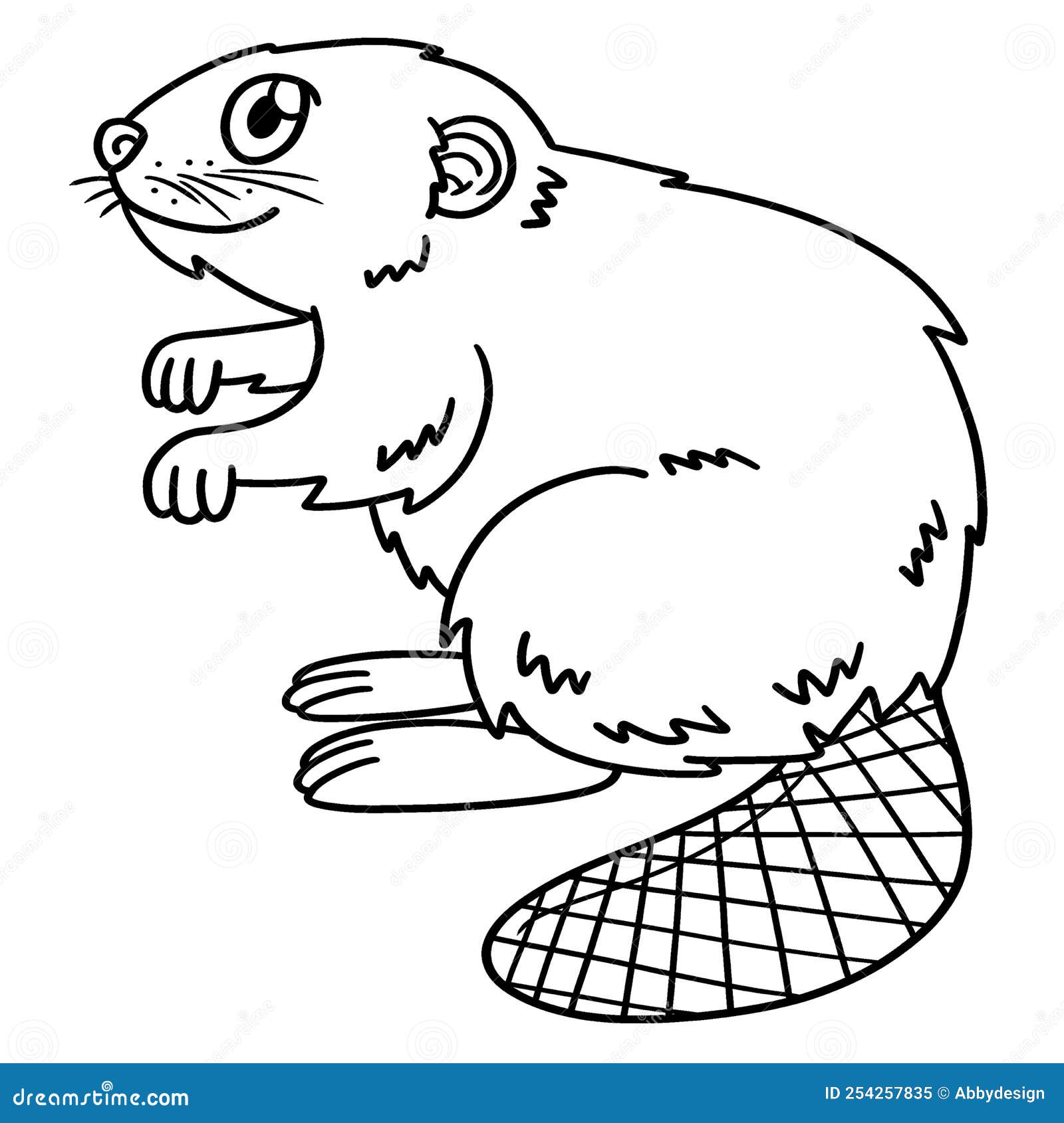 Beaver isolated coloring page for kids stock vector