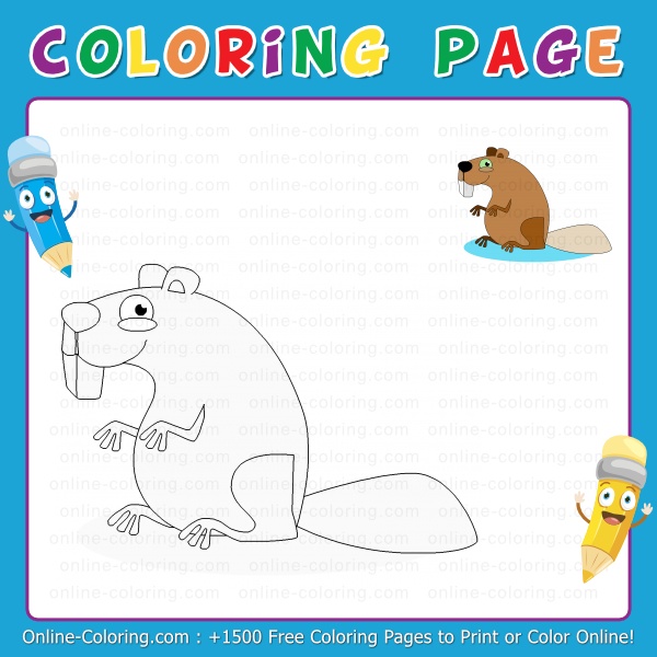 Beaver free online coloring page