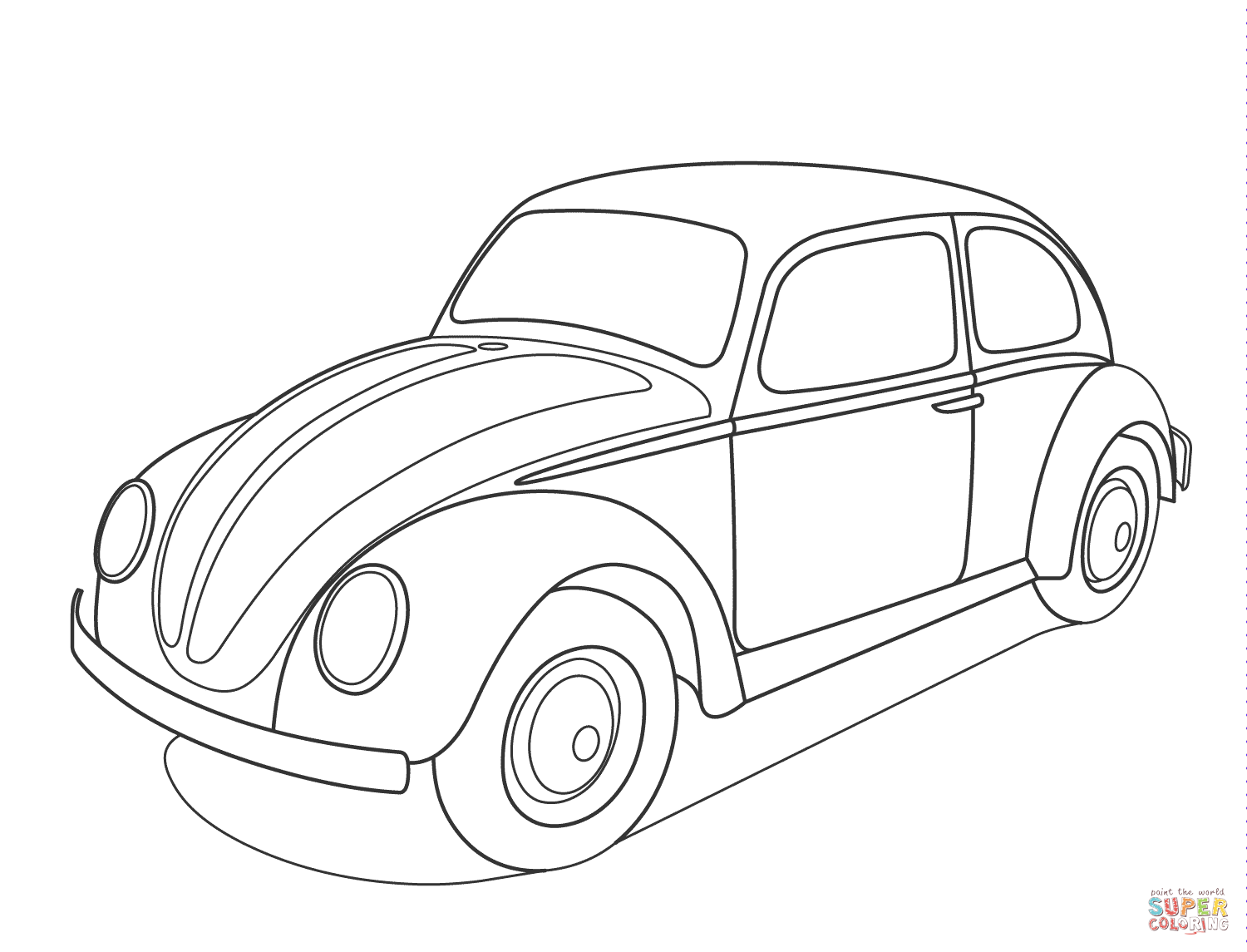 Volkswagen beetle coloring page free printable coloring pages