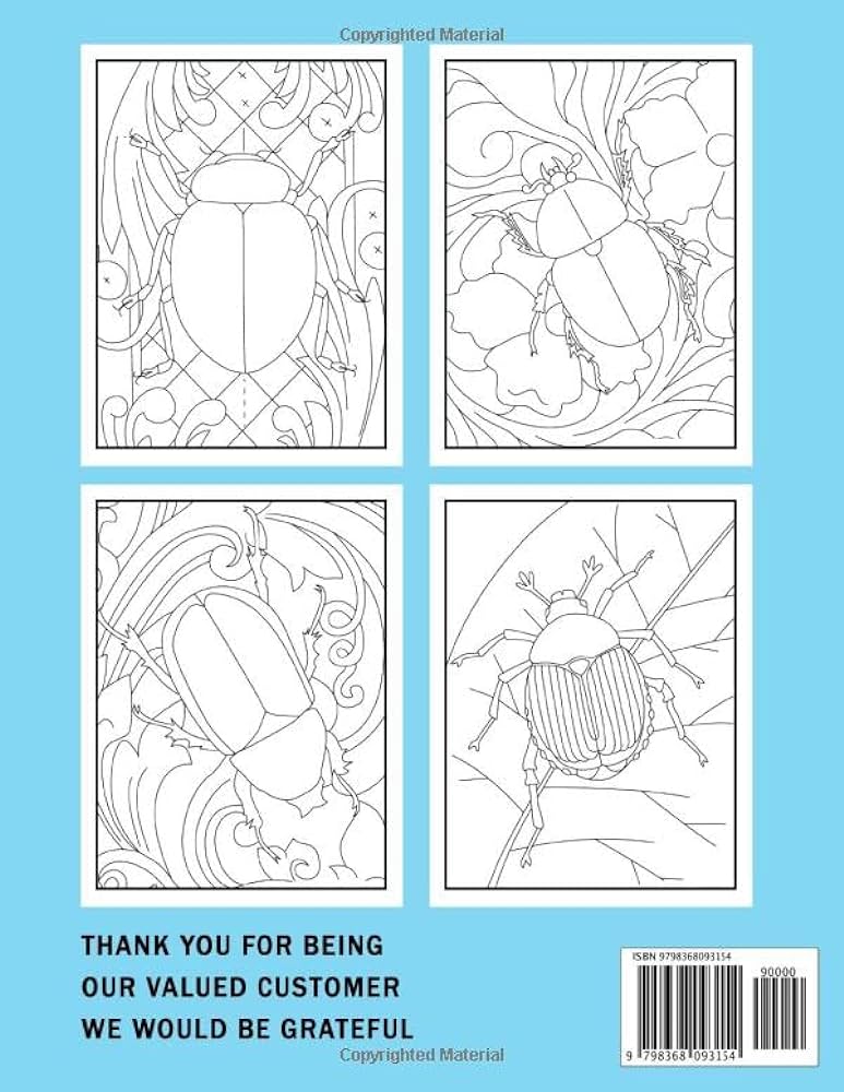 Beetle coloring book kawaii and simple coloring pages of insects for drawing for kids toddlers and kindergarten including illustrations pages inside special gifts white elephants gifts reynolds nile books