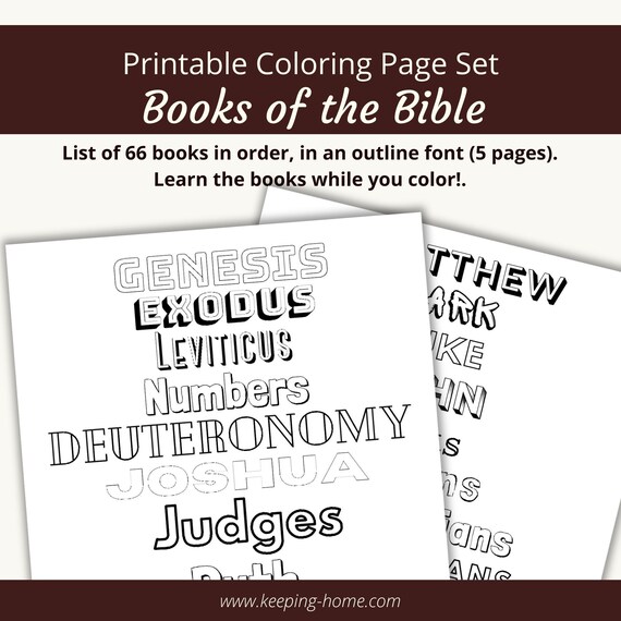 Bb simple books of the bible coloring pages color the